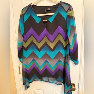 Beautiful dressy top with chiffon overlay